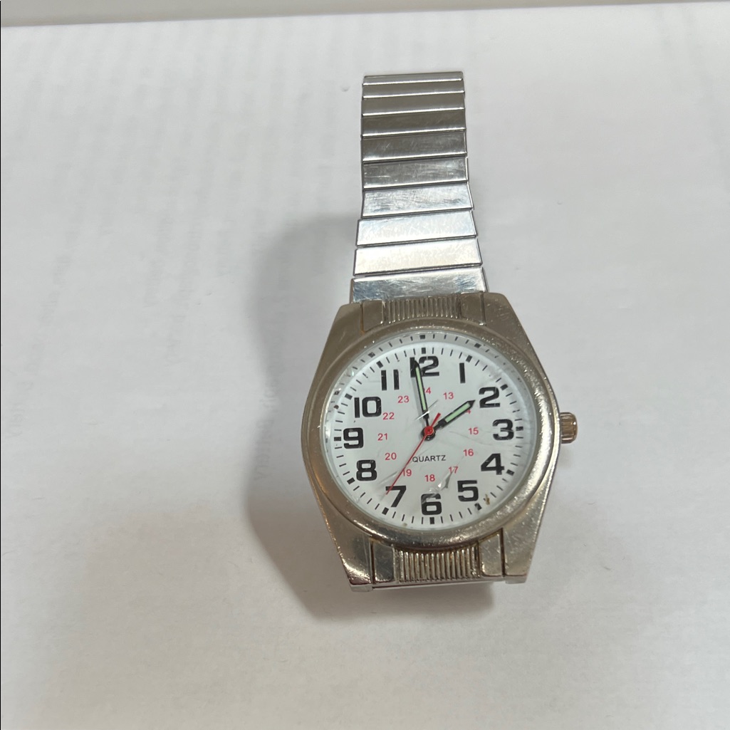 Silver And White Watch